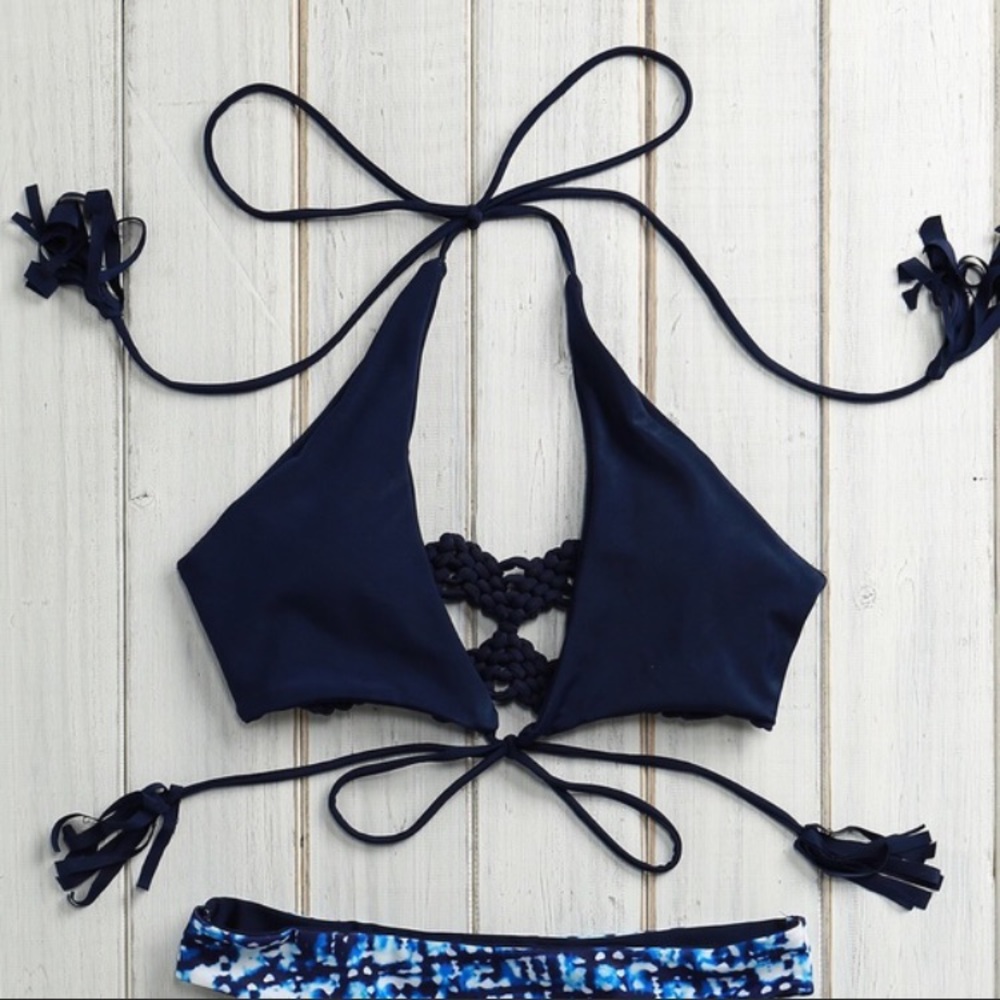 Navy Blue Bathing Suit Top